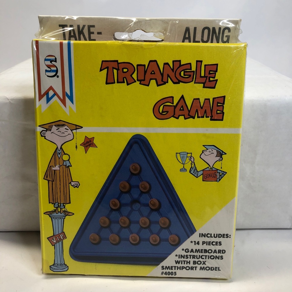 Vintage Smethport Take-Along Triangle Peg Game‎ 1985 Brain Teaser Puzzle NEW
